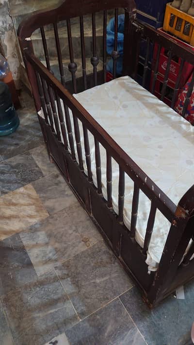 wooden baby cot