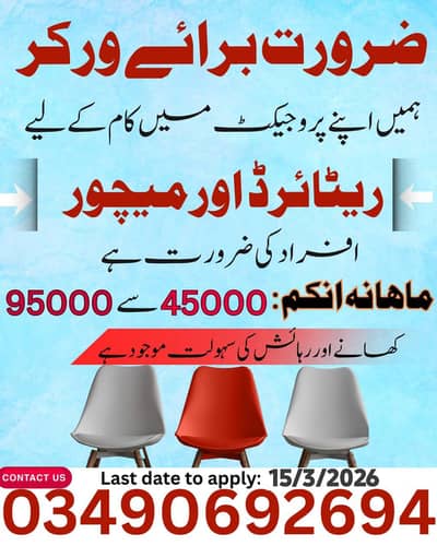 Required staff for office work.