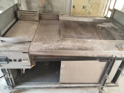 Burger Shawarma Steel Counter With Auto Frier