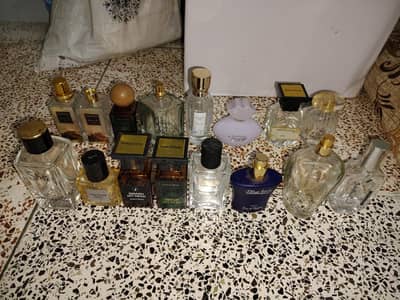 All branded perfume bottles