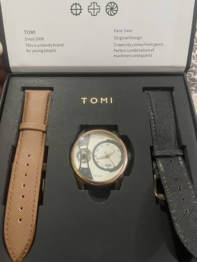 Tomi Face Gear T-Watch With 2 Straps Box