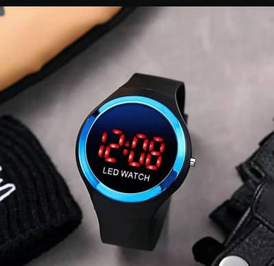 Led Watch For Boys Girls Black Silicone Casual Sports