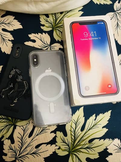 I phone x black colour official pta approved 256gb