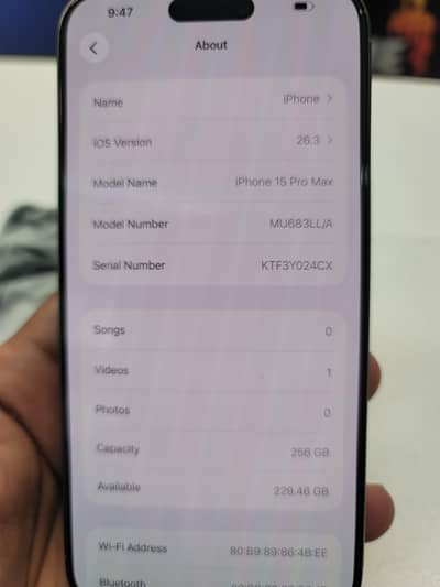 I phone 15 pro max 256GB