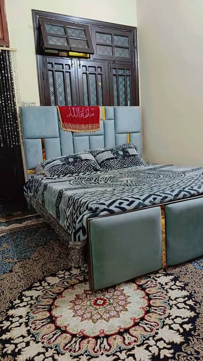 Full size bed with dressing table with side table and Drawer