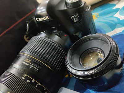 Canon 6d dslr camera with 70-300 and 50mm 1.8