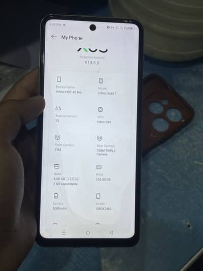 Infinix hot 40 pro 8 256 with complete box charger