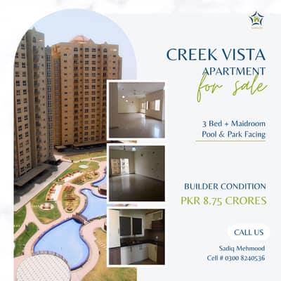 For Sale : 3BR + Maid | Pool & Park Facing | Mid Floor | Creek Vista Community | Builder Condition | Reasonable Demand |