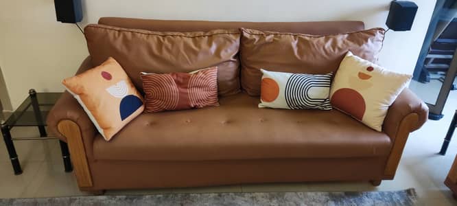 7 seater sofa set with ball fibre back cushions