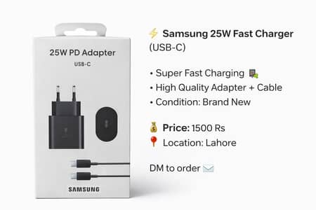 Samsung 25W PD Fast charger USB -C