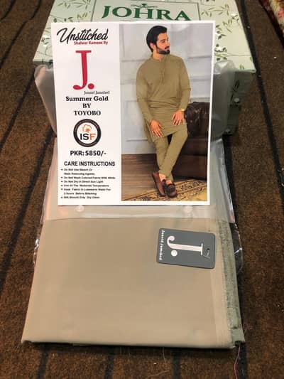 Junaid Jamshed unstitched men dresses on discount price factory rate.