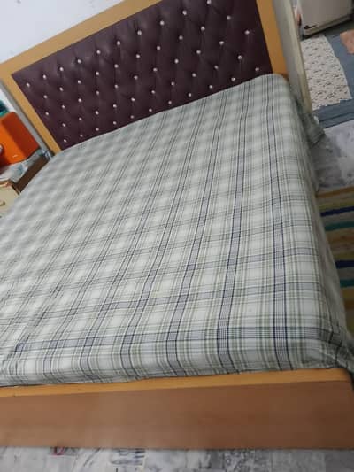 King size bed with spring mattress and dressing table Two door wardrob