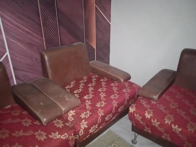 5 Seater Sofa set | Used | Leather | Urgent Sale | Shifting
