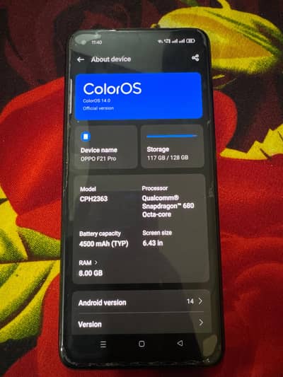 Oppo F21 pro Black Colour