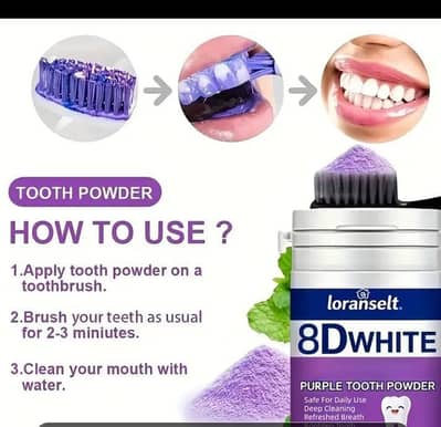 8D Purple Tooth Powder  100 % original products 100% results