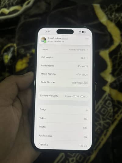 iPhone 15 JV – 128GB | 100% BH | 10/10