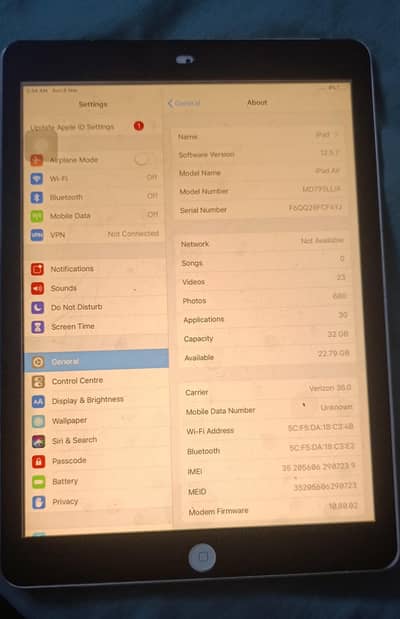 Apple pad Air 32gb IOS 12.5. 7 (Urgent Selll)
