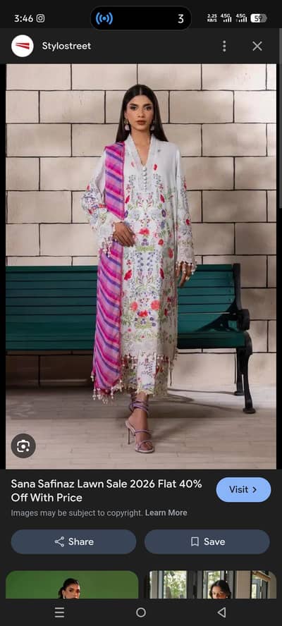 sana safinaz embroidered 3pc  lawn with chiffon duppatta
