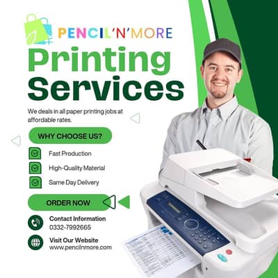 Printing & Stationery Shop – Fast Service