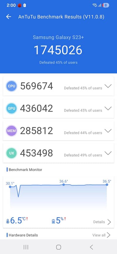 samsung s23 plus 8/256