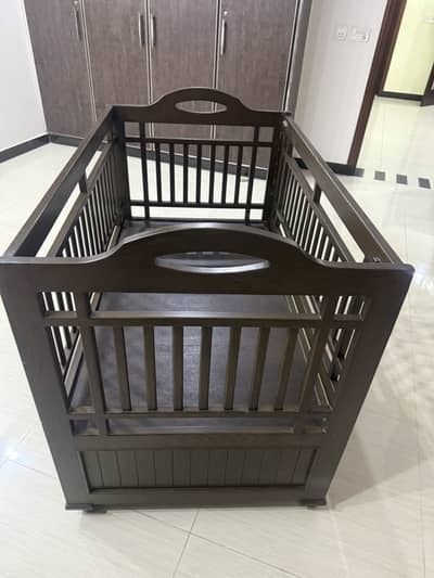 Luxary wooden baby cot , slide railing pure wood