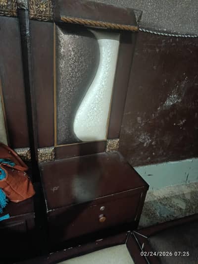 bed with storage box+dressing+side tables+ wardrobe