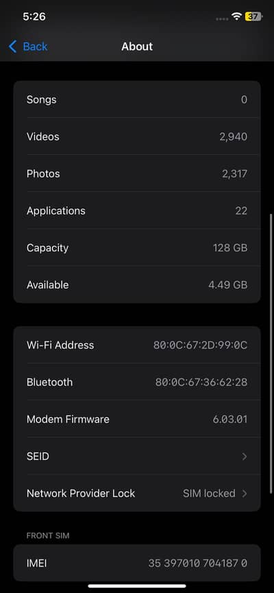 Iphone 11 jv battery chng face id ok all ok