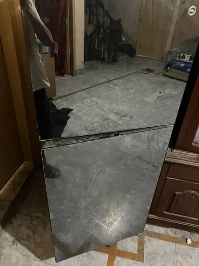 Pel large size fridge dark grey mirror doors