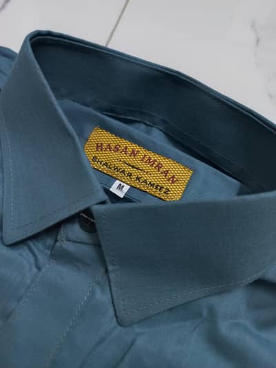 Men’s Qameez Shalwar Suit Teal Green Medium – Wash & Wear Fabric New