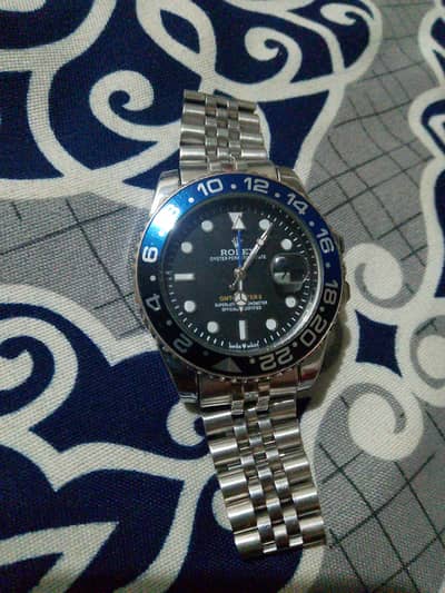 Authentic Rolex watch Blue & black dial, silver brand excellent cndn