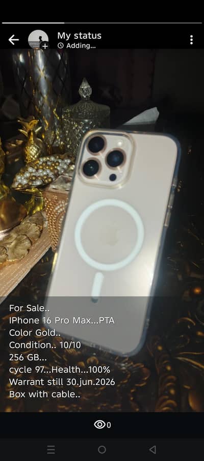 iphone 16 pro max PtA warranty 256gb