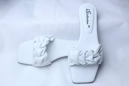 white women's rexine casual slide size 6-11