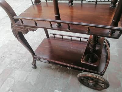 Tea Trolly | Sheesham wooden Tea Trolley