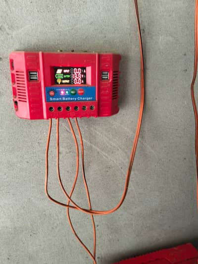 solar panel 2 and charge controller with two stand bilkul new