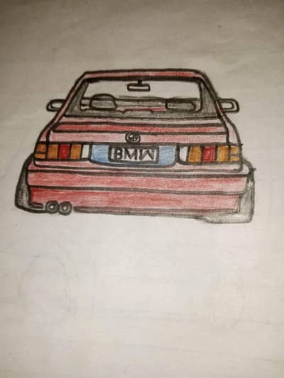 Handmade pencil car sketch