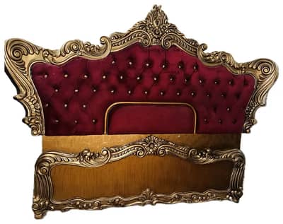 King bed with Mattress/2 bedside tables/Show case/Dresser/2 Cupboard