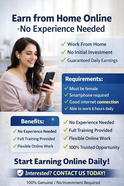 Work From Home for Girls – Earn Daily Using Smartphone