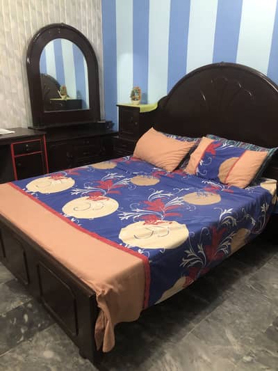 Bed(attached side tables and storage space) + Dressing table