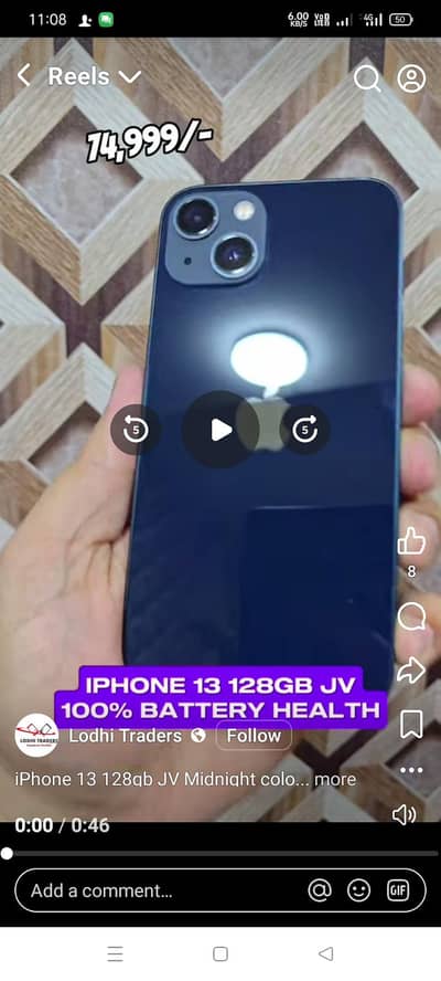 iphone 13 128 10/10 water pack box cable sat hai 70k