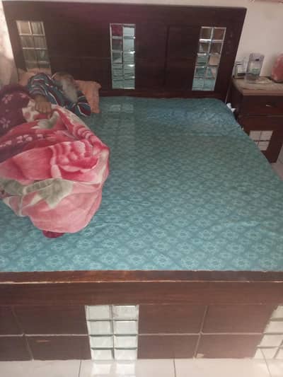 Bed and one side table