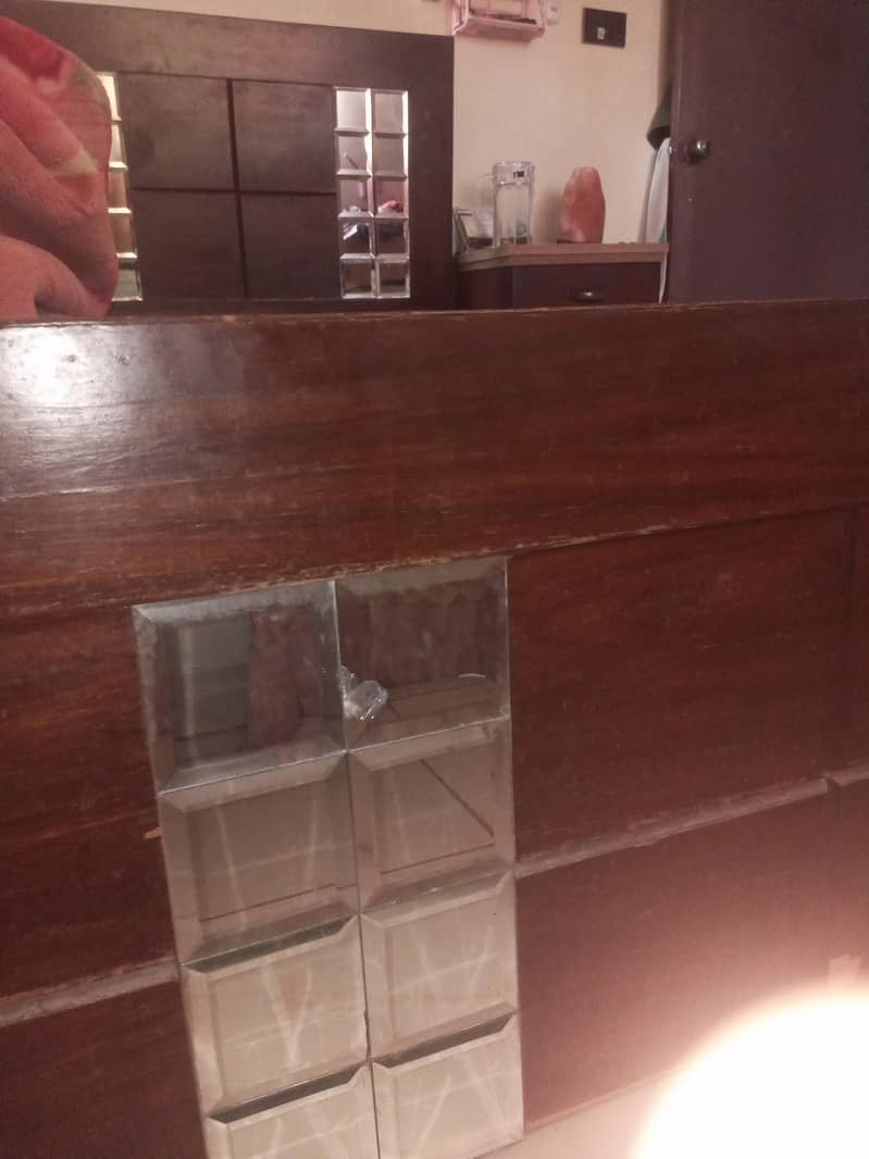 Bed without mattress and one side table 4