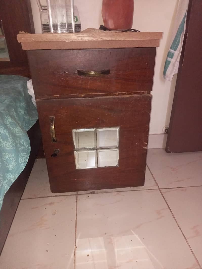 Bed without mattress and one side table 5