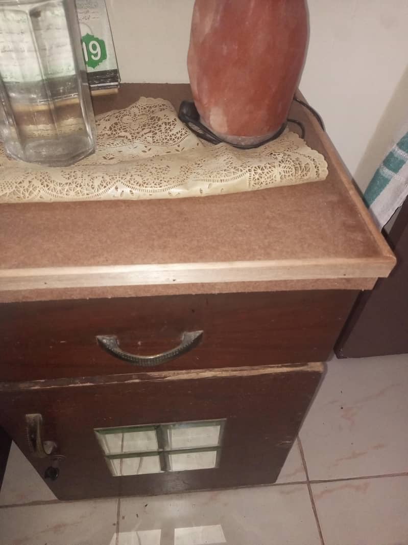 Bed without mattress and one side table 6