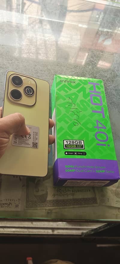Infinix hot 40i 8+8+128gb Sath box chgar orgnl ha