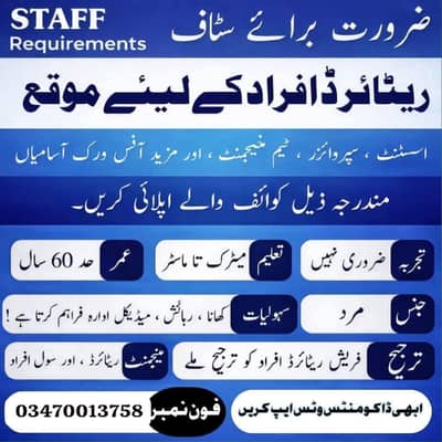 عید سے پہلے کسی کو کام چاہیے راولپنڈی میں تو رابطہ کریں