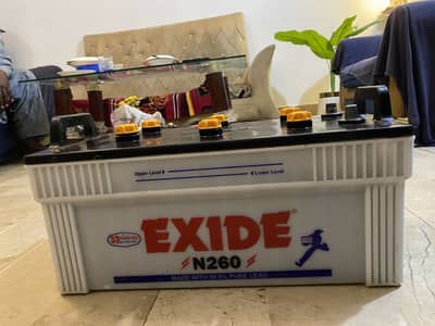 Exide N260 33 plates battery good backup new condition