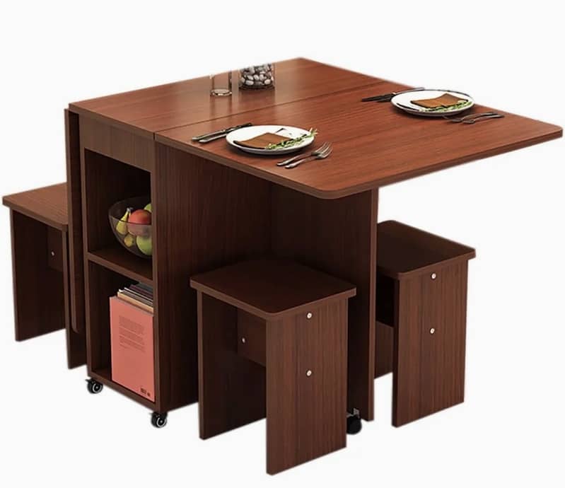 Folding dining table with 4 stools/ Table Set/ Dining Table 4