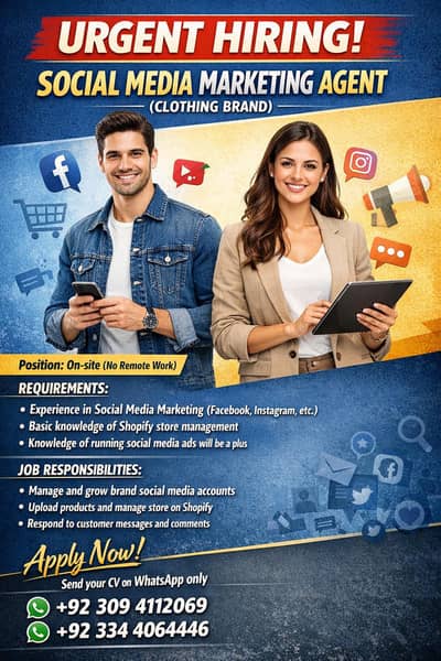 Social media marketing agent for clothing brand