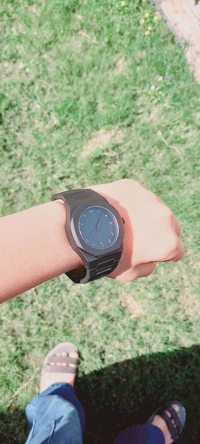 Premium Matte Black Arabic Dial Watch - Brand New