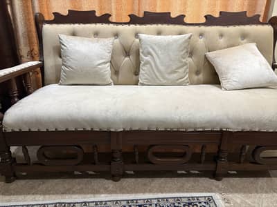 5-Seater Pure Tali Wood Sofa - Elegant & Durable